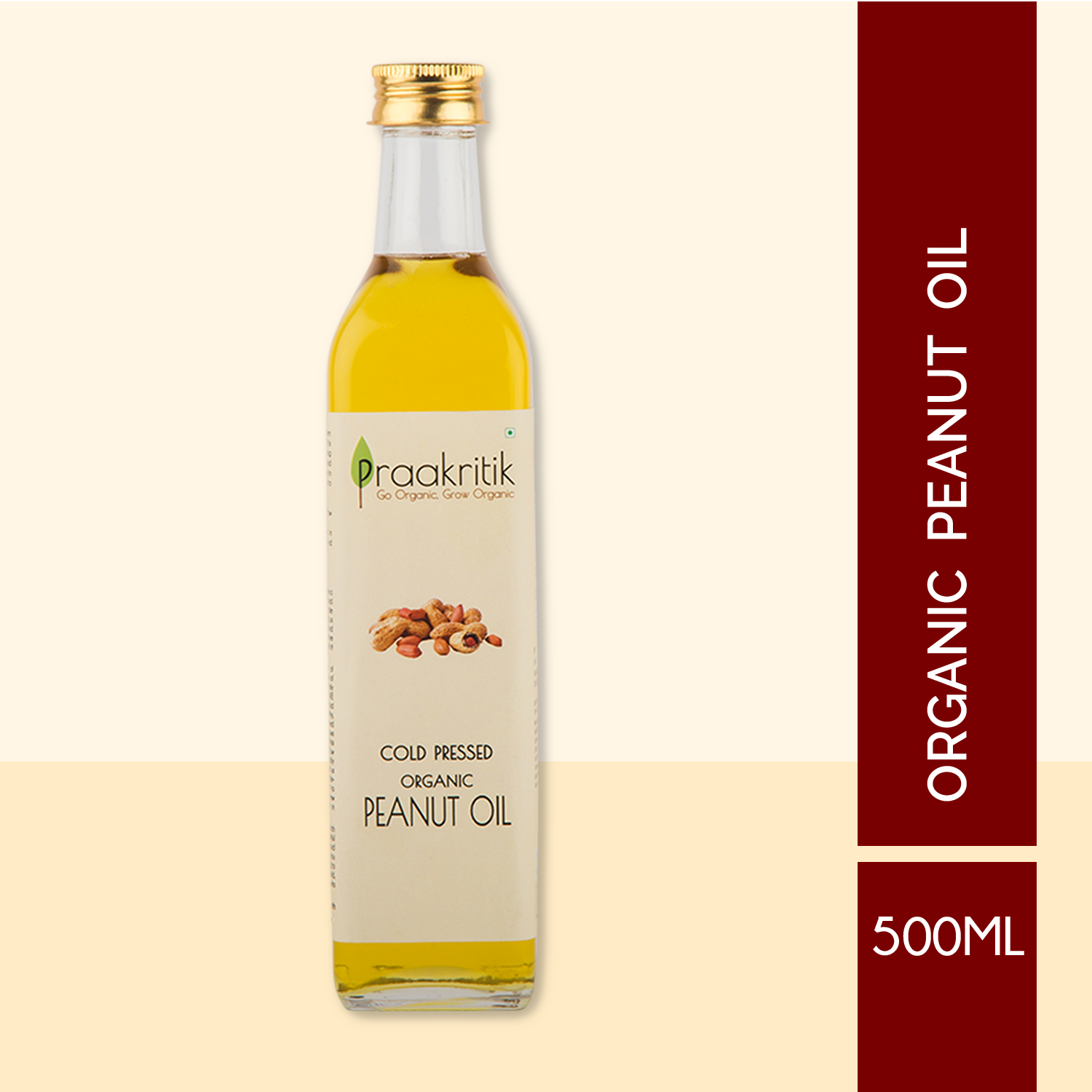 Cold Pressed Groundnut Oil | 500 ml | Praakritik